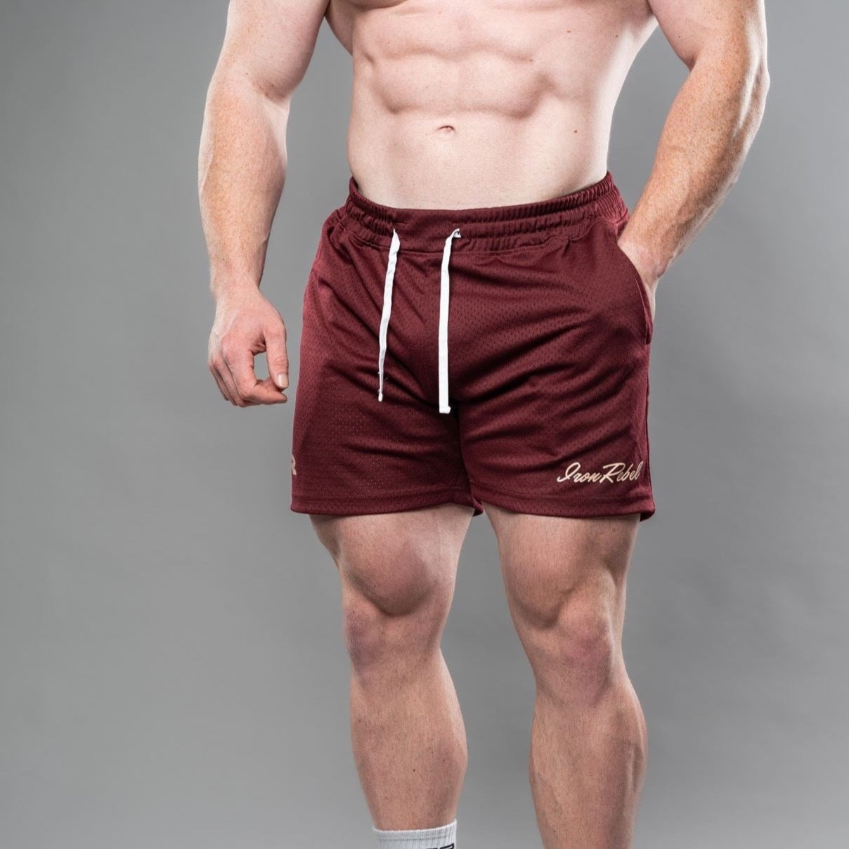 IR Mesh Shorts (Maroon) – Iron Rebel - Main Image