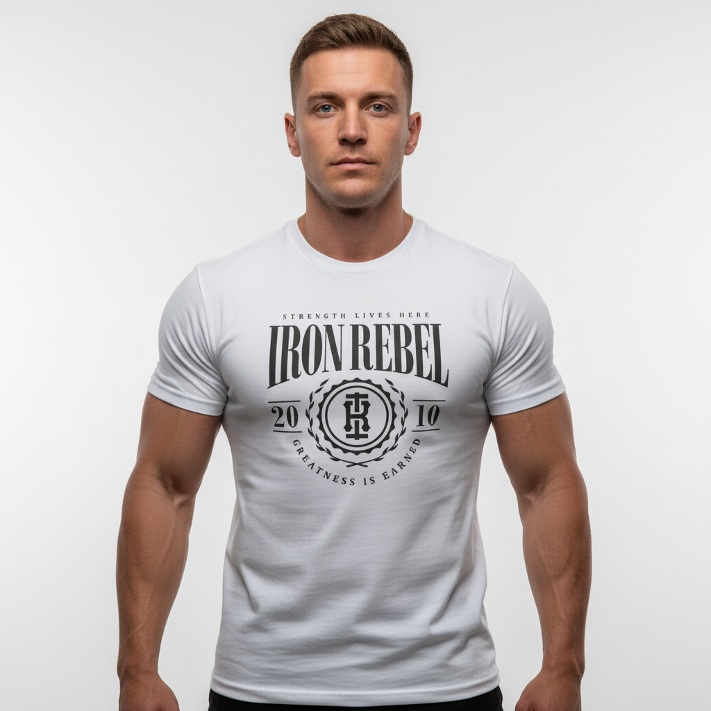 University Tee (White) Premium Fitted Gym T-Shirt