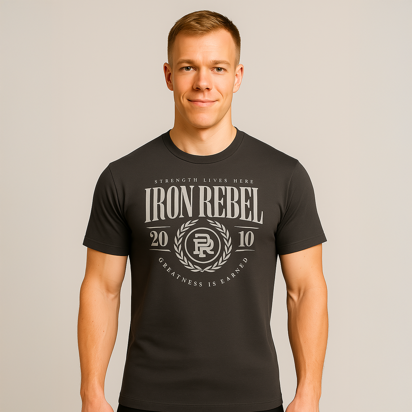 University Tee (Black) Premium Fitted Gym T-Shirt