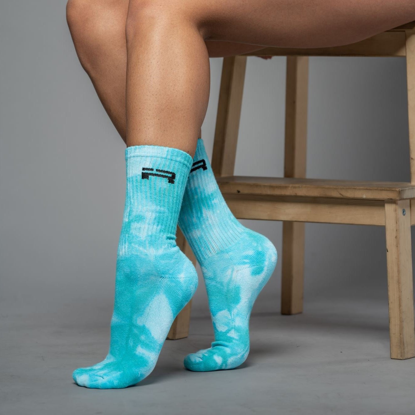 IR Logo Crew Socks (Teal Tie-Dye)