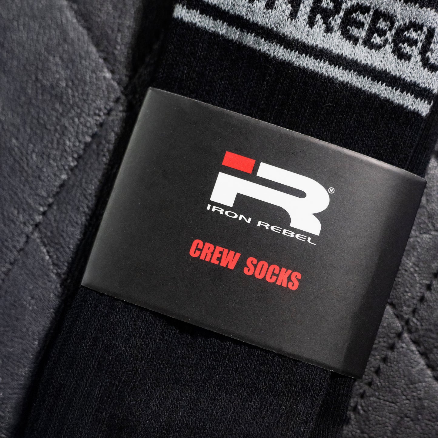 Iron Rebel Stripe Crew Socks (Black)