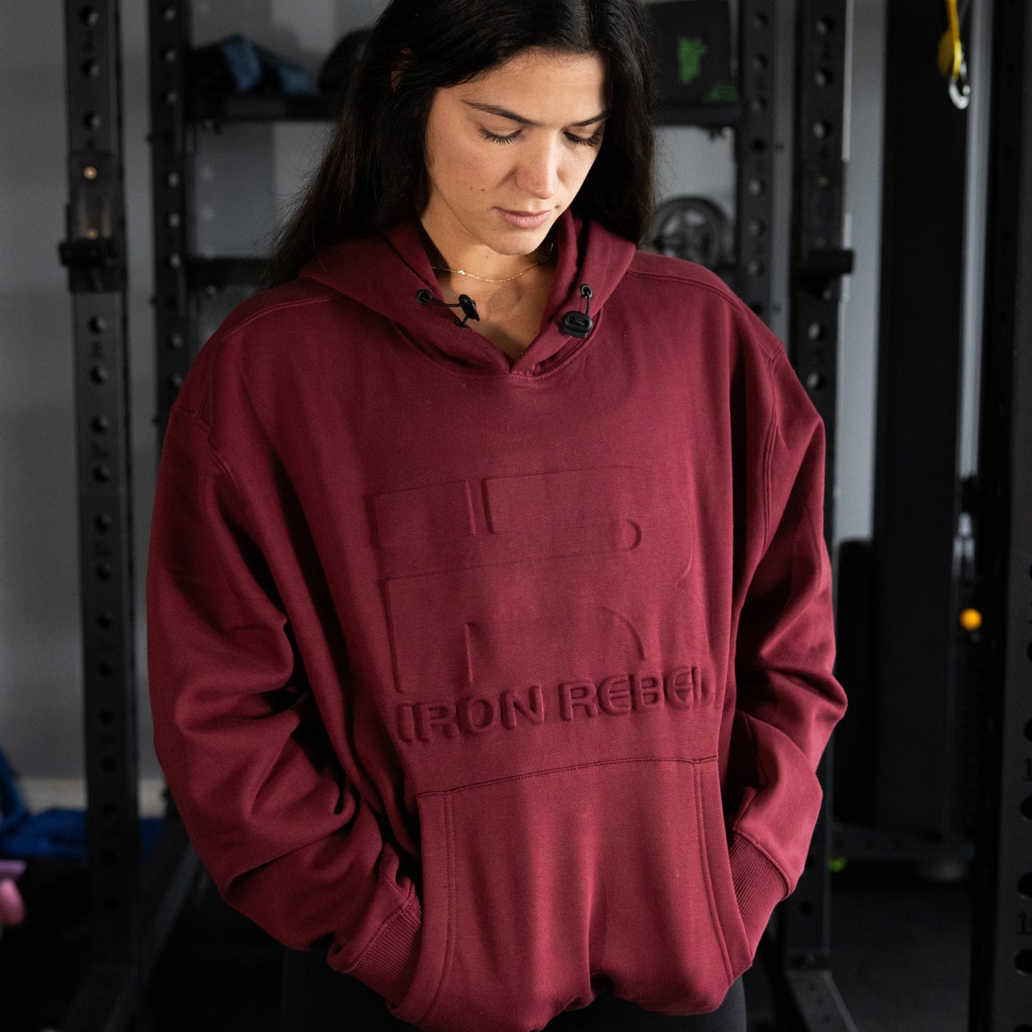 Embossed Hoodie (Wine)