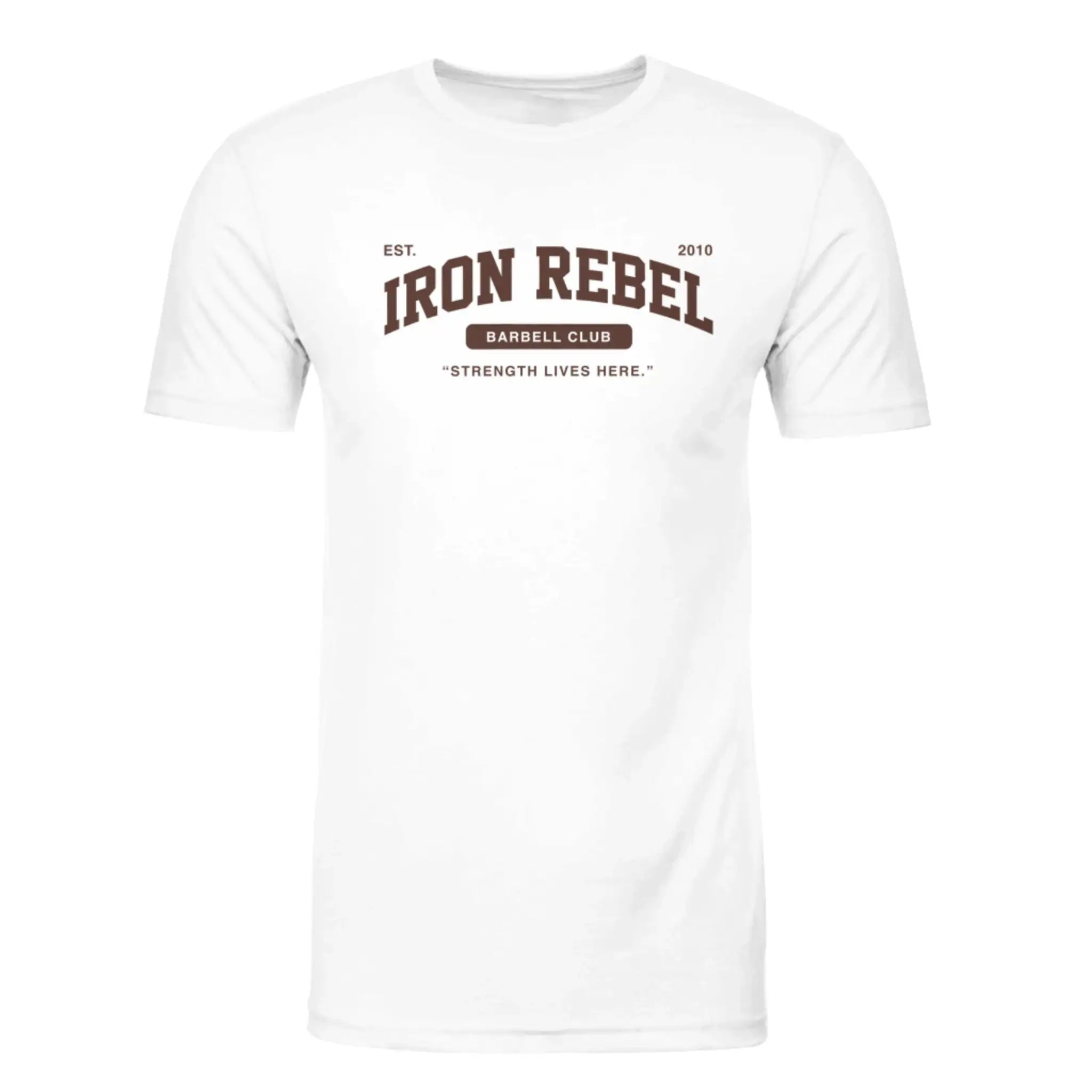 Barbell Club (White) Premium Fitted Gym T-shirt