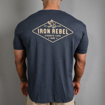 Eagle Tee (Midnight Heather) Premium Fitted Gym T-Shirt