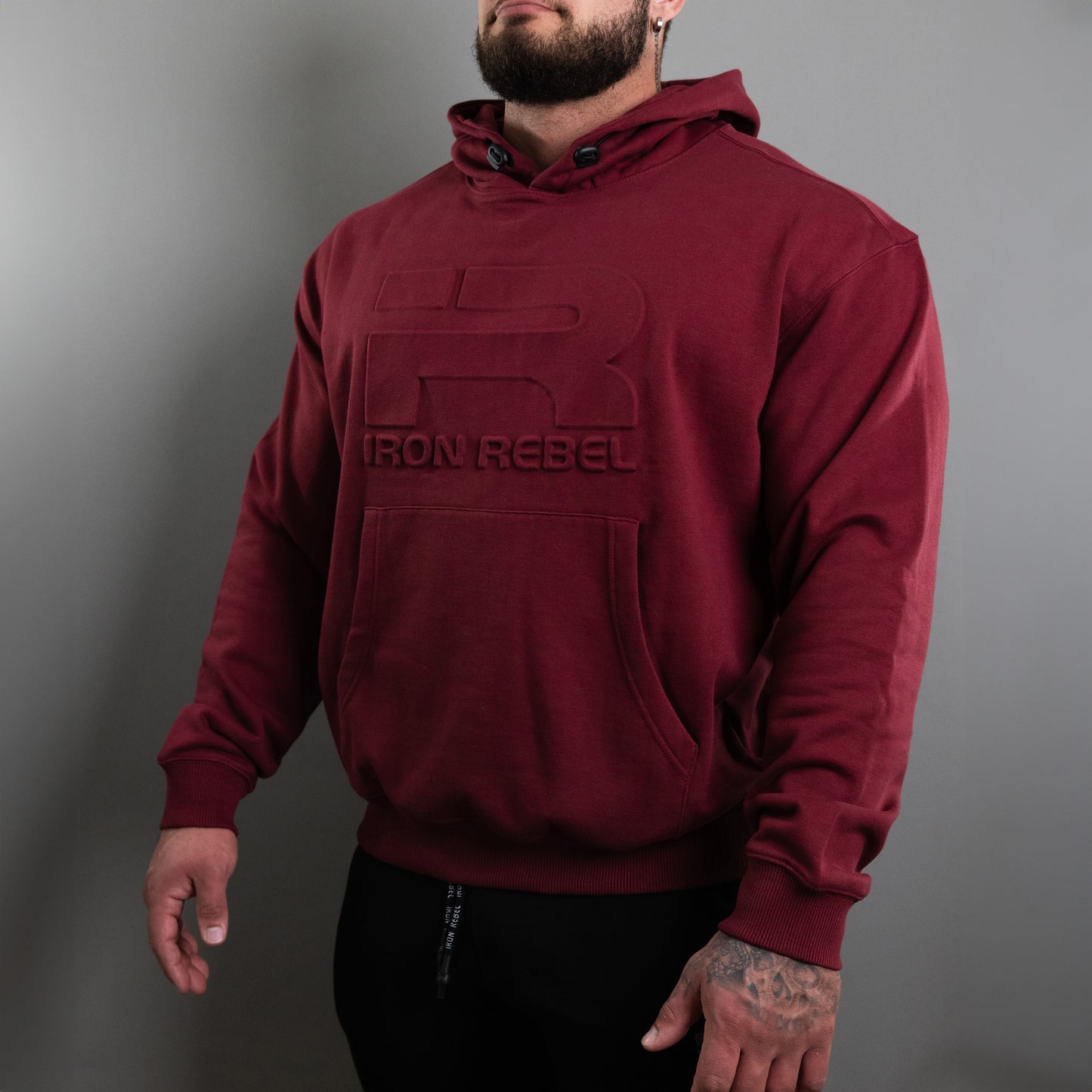 Embossed Hoodie (Wine)