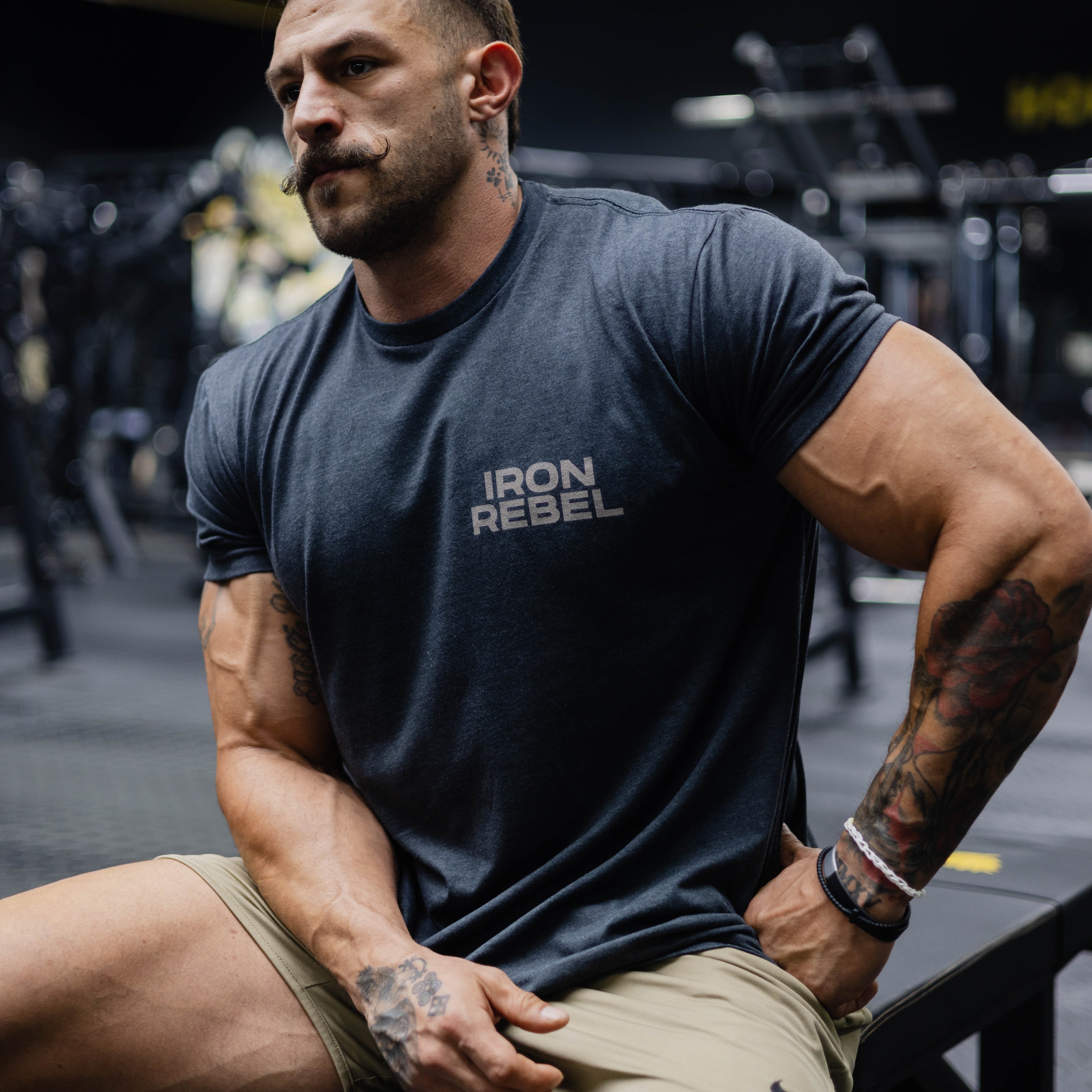 Pegasus Tee (Navy) Premium Fitted Gym T-Shirt