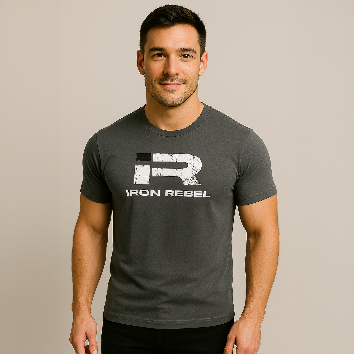 Forged Tee (Charcoal) Premium Fitted Gym T-Shirt