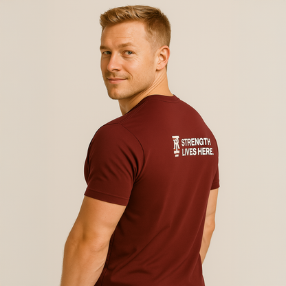Barbell Club (Maroon) Premium Fitted Gym T-shirt
