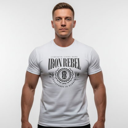 University Tee (White) Premium Fitted Gym T-Shirt