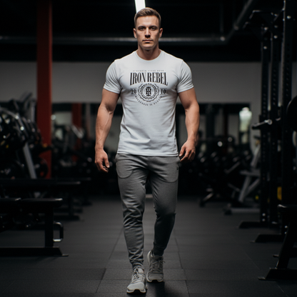 University Tee (White) Premium Fitted Gym T-Shirt