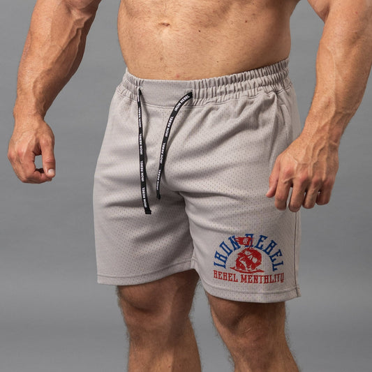 Badge Mesh Shorts (Grey)