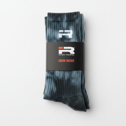 IR Logo Crew Socks (Charcoal Tie-Dye)