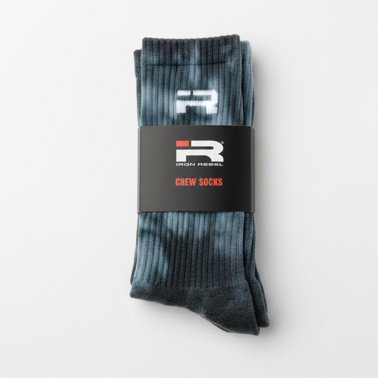 IR Logo Crew Socks (Charcoal Tie-Dye)