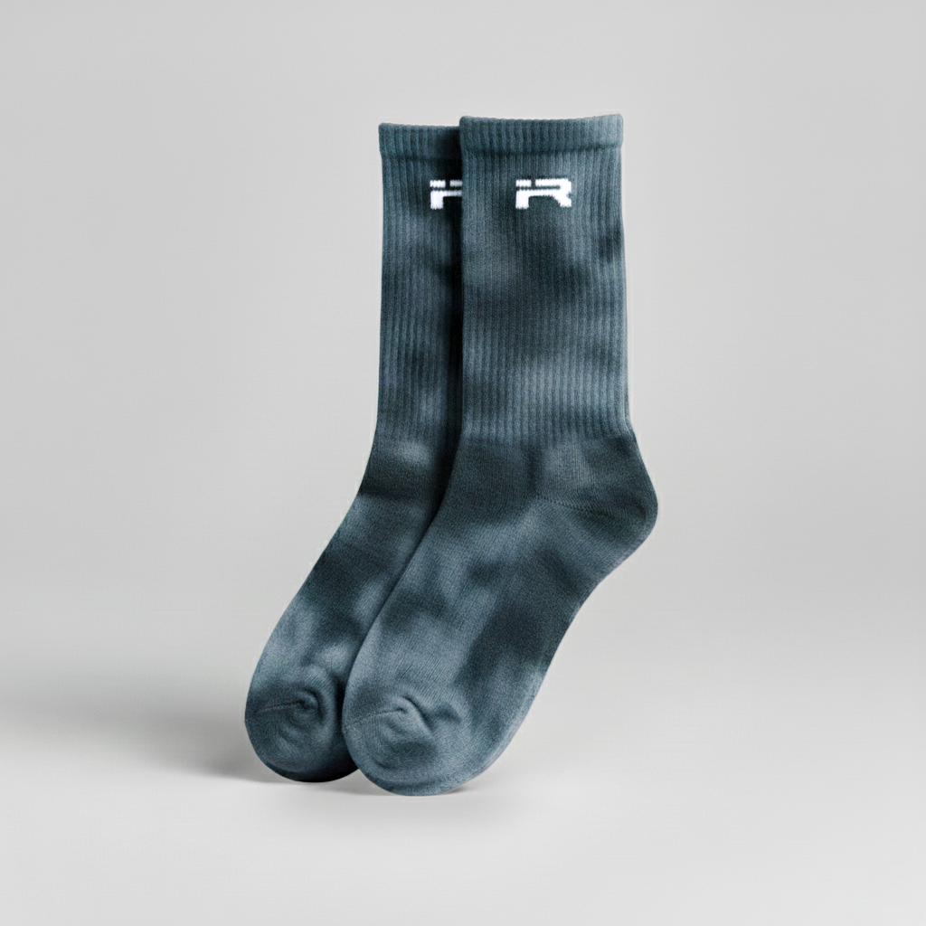 IR Logo Crew Socks (Charcoal Tie-Dye)