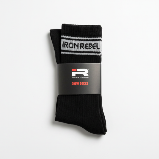 Iron Rebel Stripe Crew Socks (Black)