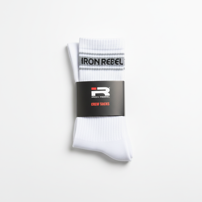 Iron Rebel Stripe Crew socks (White)