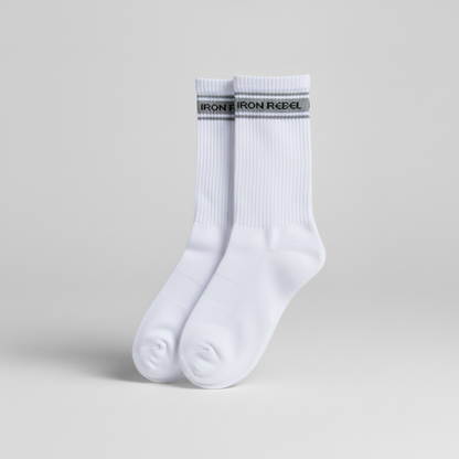 Iron Rebel Stripe Crew socks (White)