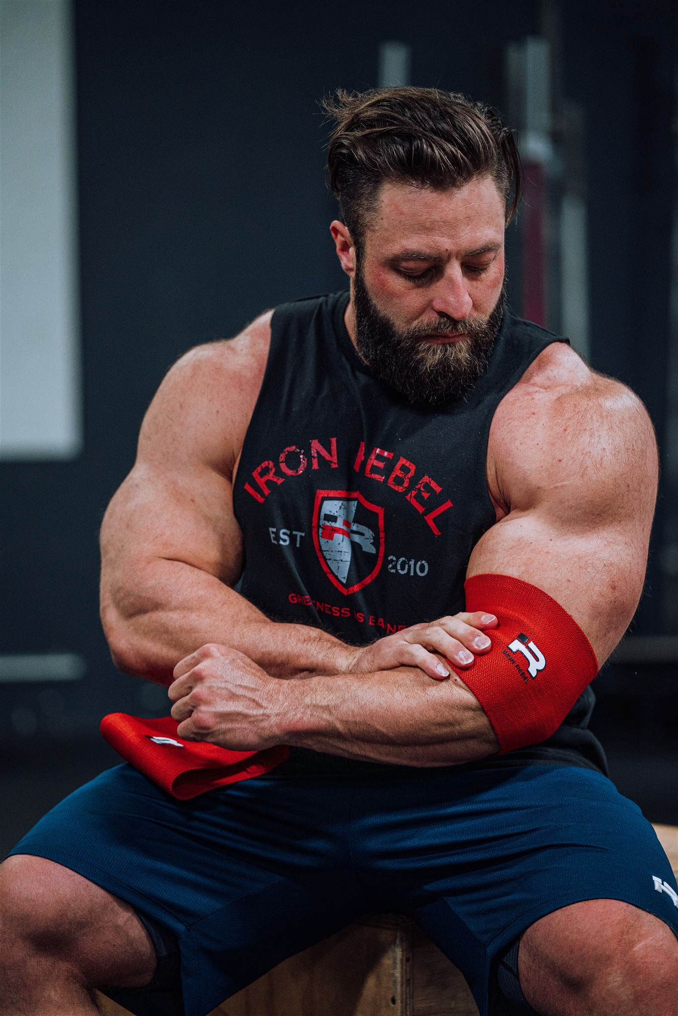 Compression Elbow Sleeves (Red) Iron Rebel