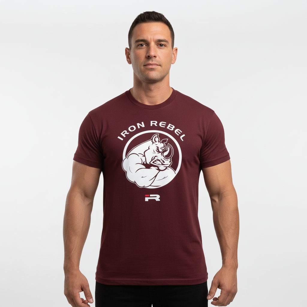 Rhino Power Premium Gym T-Shirt (Maroon)
